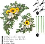Wedding Sign Faux Flower Swag (Pack of 2) for Ceremony Party Reception Entrance Floral Decor Wall Easel Stand for Wedding Poster Welcome Sign(Sunflower)