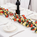 5 Pcs 41FT Flower Garland, Artificial Rose Garland Flowers Plants Fake Flower Hanging Rose Ivy, Birthday Party Valentine's Day Wedding Wall Arch Decor（Orange）