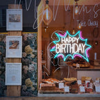 Happy Birthday Neon Sign Dimmable Celebrate Birthday Neon Light Powered by USB Gleaming LED Happy Birthday Lignt Up Sign for Birthday Paty Decoration Bedroom Birthday Gifts(16.7”*12.8”)