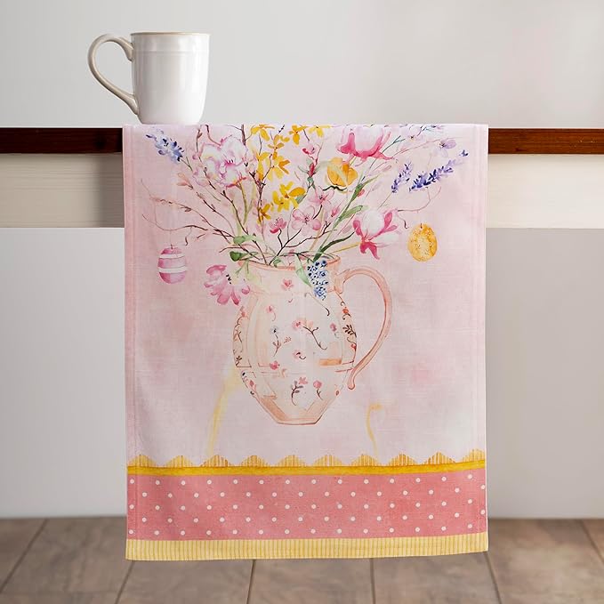 Maison d' Hermine Table Runner 100% Cotton Double Layer Table Runners 108 inches Long Decorative for Home Kitchen Dining Party Wedding Bridal Shower Spring Summer (Easter Zest, 14.50" x 108")