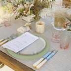 50 Pieces Sage Green Paper Place Mats Sage Round Disposable Table Mats Green Paper Doilies Decorative Placemats for Wedding Banquet Party Home Dining Tableware Decor