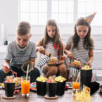 200 Pcs Popcorn Boxes, Mini Paper Popcorn Box, Cardboard Popcorn Container for Party, Disposable Snack Candy Popcorn Bags, Popcorn Holder for Birthday Wedding Decoration, 2 x 4.5 x 2.8 Inch (Black)