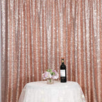 Poise3EHome 4FT x 7FT Rose Gold Sequin Backdrop Curtain Photography for Party Decoration