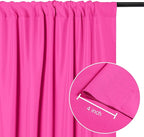 DWCN 10x8 FT Fuchsia Backdrop Curtains for Parties, Photography Backdrop Drapes with Rod Pockets for Wedding Decorations Stage Birthday Family Gatherings, 2 Panels 5ft x 8ft