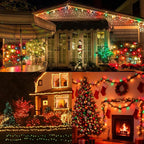 LAMPHOME 66ft Christmas Decorative Mini Lights, 200 LED Transparent Wire Fairy Starry String Lights Plug in, 16 Lighting Modes for Outdoor Xmas Tree Wedding Party Decoration (Red Green Warm)