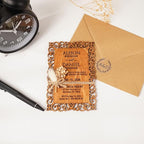 Personalized Wedding Invitations, Laser Cut Wedding Invitation, Flower Wooden Invitations with Envelopes & Stickers, Easy Personalization, 5 Different Color Options