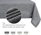 maxmill Flaxy Faux Linen Table Cloth with 2-Tone Slubby Texture Wrinkle Free Anti-Shrink Soft Tablecloth for Kitchen Dining Tabletop Outdoor and Indoor Use Rectangle 60 x 104 Inch Charcoal