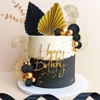Boho Cake Topper Black Gold Ball Cake Top Man Cake Decorations Roar 1920s Cake Decorations for Baby Shower Party Decorations Wedding Anniversary Party Supplies