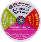 Mandala Crafts 22 Gauge Anodized Aluminum Craft Wire for Jewelry Making - 450 FT Colored Flexible Silver Black Gold Purple Red Kelly Green Wire - Bendable for Bonsai Armature Crafting Sculpting