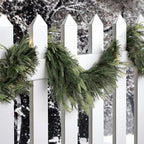 MAKHOT 1-Piece 5.6Ft Artificial Pine Needle Garland, Real Touch Winter Pine Garland, Faux Christmas Garland for Table, Mantle, Wall, Indoor, Outdoor Christmas Decorations