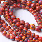 Red Yellow Blue Peacock Turquoise Stone Beads Gemstone Round Crystal Energy Jade Beads Stone Beads for Jewelry Making DIY Bracelet Necklace Jewelry Making 1 Strand 15.5inch 45PCS 8MM