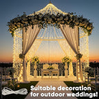 suddus 900 LED Christmas String Lights Outdoor, 9.8x29.5ft Curtain Light Plug in with Remote, 8 Modes Wall Hanging Lights for Christmas,Dorm,Wall，Window,Wedding,Party,Birthday Decor,Warm White