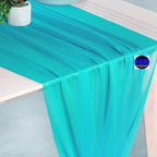 MDS 20 Pack 10ft Chiffon Table Runner 29 x 120 Inches Sheer Wedding Runner Romantic Rustic Table Runner for Wedding Decorations, Birthday Parties, Bridal Shower Party Arch Decor - Peacock Blue