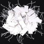 Shappy 300 Pcs 0.8 x 1.58 Inches White Price Display Tags Marking Labels Display Hanging Tags with Elastic String