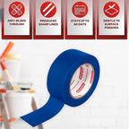 XFasten Professional Blue Painters Tape, Sharp Edge Line Technology, 1.5 Inches x 60Yards (3-Pack) - Produces Sharp Lines and Residue-Free Artisan Grade Clean Release Wall Trim Tape