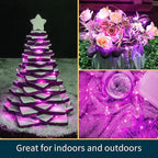 LAMPHOME 6 Pack Fairy Lights Battery Operated String Lights 6.6ft 20 Led Mason Jar Lights Waterproof Silver Wire Light Fireflies DIY Party Wedding Christmas Decoration(6 Pack,Pink)