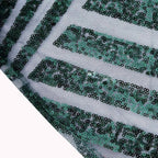 Efavormart 120" Hunter Emerald Green Sparkly Sequin Geometric Tulle Round Tablecloth