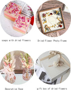 DIY Natural Dried Flower Set for Vase, Bulk Boho Dried Flowers with Stems,Fall Decor, Mini Flower Arrangements.(Pink)
