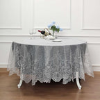 Tableclothsfactory 90" Ivory Premium Lace Round Tablecloth for Banquet Party Wedding Event Home Decor