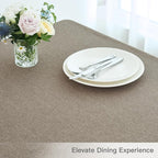 maxmill Rectangle Linen Texture Tablecloth Stain Proof Waterproof Wrinkle Free Washable Dining Table Cloth Wipeable Fabric Table Cover for Dining Room Farmhouse Tablecloths, 60 x 120 Inch, Mocha