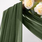 MLMC Olive Green Wedding Arch Draping Fabric 1 Panel 29" x 20 FT Extra Long Gauze Drapes Sheer Backdrop Curtains 6.6 Yards Outdoor Drapery Panels for Wedding Ceremony Party Ceiling Decoration