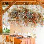 36Pcs Orange Hanging Swirl Decorations Ombre Orange Felt Swirl Streamer Spiral Ceiling Garland for Fall Autumn Harvest Thanksgiving Birthday Wedding Baby Shower Bachelorette Party Supplies
