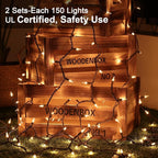 Clear Christmas Lights, 69.6ft 300ct Incandescent Christmas Lights, Connectable Outdoor Mini Tree Light Xmas Fairy Light, 120V UL Certified Indoor String for Xmas Party Birthday, Warm White