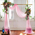 MDS Halloween Chiffon Draping Fabric - 1 Panel, 30" Wide x 50ft Long - Sheer Spooky Arbor & Canopy Drapery for Haunted House Backdrops, Party Ceilings, DIY Costumes & Themed Events - Coral