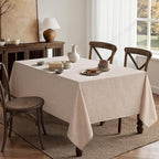 MIULEE Natural Linen Tablecloth 60x104 Inch Rectangle Table Cloth Waterproof,Stain Resistant & Wrinkle Resistant for Dining Party Wedding
