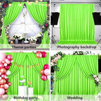 10 x 7 Feet Light Green A Backdrop Curtain for Partie, Background Curtains for Photoshoot, Birthday, Wedding, Halloween, Thanksgiving, Christmas, New Year Party Decorations 5Ft x 7Ft, 2 Panels
