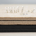 Bulletin Board, 36 x 24 inches Felt Board - Decorative Pin Board, Cork Board Alternative for Wall, 3' x 2' Foldable Picture Board Self-Adhesive Vision Board Prayer Board with 20 Pushpins - Black