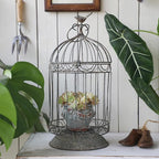Rustic Farmhouse Metal Planter Holder Vintage Birdcage Distressed Deractive Plants Stand for Wedding Decor Party Centerpieces Garden Home Patio Outdoor Indoor Decor