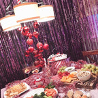 PartyWoo Foil Fringe Curtain Hot Pink, 2 pcs Hot Pink Streamers, Fringe Backdrop, Tinsel Backdrop, Tinsel Curtain, Metallic Door Shimmer, Birthday Party Streamers