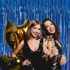 2 Pack Blue Party Decorations Ocean Party Decor Supplies Blue Party Streamers Birthday Decorations Tinsel Foil Fringe Curtains Photo Booth Props Celebration Decorations