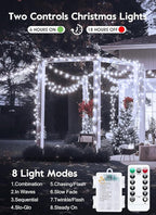 Outdoor Fairy Firecracker Lights Battery Operated, 5 Feet 60 LEDs Twinkle String Lights with Remote, 2 Pack Starry Lights for DIY Wreath Wedding Party Bedroom Mason Jar Holiday Christmas, Pure White