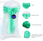 MDS Pack of 10 PCS Satin Chair Sashes Charmeuse Sateen Dining Chair Bows Ribbon Ties Back Sash for Wedding Party Birthday Home Hotel Restaurant Banquet Decoration (7 x 108 Inch, Mint)