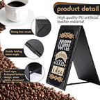 Gerrii Leatherette Table Tents Black PU Leather Menu Covers Bulk Double Sided Frame Sign Holders 2 Side Drink Dessert Menu Folders for Restaurant Coffee Cafe Bar Wedding Supplies(20 Pack,4 x 6 Inch)