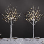 LIGHTSHARE 4 Feet 48L LED Birch Tree Lights, Pack of 2, Warm White, for Holiday Party and Christmas Decoration, Indoor and Outdoor Use