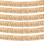 6 Pack 10 Feet Champagne Gold Foil Fringe Garland Metallic Tinsel Streamers Banner Wall Hanging Backdrop Banner for Parade Floats, Thanksgiving, Christmas, Birthday, Halloween Party Decorations