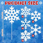 Gueevin 12in Snowflakes Christmas Tree Picks 10 Pcs White Snowflake Picks Christmas Tree Fillers Branches Xmas White Sticks for Wonderland Vases Winter Decoration