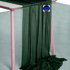 MDS 2 Pack 14ft Chiffon Table Runner 29 x 170 Inches Sheer Wedding Runner Romantic Rustic Table Runner for Wedding Decorations, Birthday Parties, Bridal Shower Party Arch Decor - Hunter Green