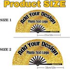 Custom Fans with Your Photo/Text - Personalized Folding Hand Fan for Line Dancing, Weddings, Parties | Decorative Gift for Women, Church Events & Dance Performances (1, 10 Inch)