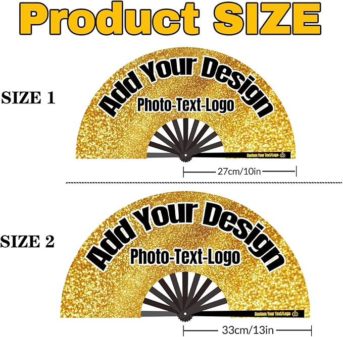 Custom Fans with Your Photo/Text - Personalized Folding Hand Fan for Line Dancing, Weddings, Parties | Decorative Gift for Women, Church Events & Dance Performances (30, 10 Inch)