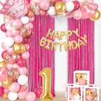 Sequin Backdrop Curtains Wedding Photo Backdrop Glitter Birthday Bridal Party Curtains Sparkle Background Drapes (Iridescent Hot Pink, 2 pcs-2ftx8ft)