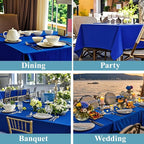 VidaFete Tablecloth 6 Pack 90*132inch Rectangle Table Cloth Polyester, Stain Wrinkle Resistant Polyester Dining Table Cover for Kitchen Dinning Party Wedding Rectangular Buffet Decoration(Royal Blue)