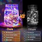 12 Pack Fairy Lights Battery Operated - 7ft 20 Led Twinkle Lights 3 Modes, Multi-Colored Bulk Mini String Lights Waterproof for Mason Jars Vases DIY Party Wedding Decoration Christmas
