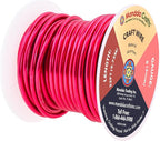 Mandala Crafts 8 Gauge Anodized Aluminum Craft Wire for Jewelry Making - 32 FT Colored Flexible Raspberry Wire - Bendable for Bonsai Armature Crafting Sculpting