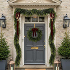N&T NIETING 6FT Christmas Norfolk Pine Garland Real Touch Pine Artificial Garlands Faux Greenery Garland Winter Christmas Garland for Table Mantle Holiday Indoor Outdoor Xmas Decorations (4 Pcs)