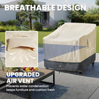 2 Pack Extra Heavy Duty Waterproof Patio Chair Covers for Outdoor / Swivel/ Rocking Chair - Medium Adirondack Chair Covers with Air Vent, 30"W x 34"D x 38.5"H