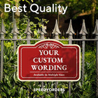 Custom Decorative Outdoor Metal & Aluminum Signs, Personalized Driveway Signs, Waterproof USA Made, Design 1 Red Brick 18x12